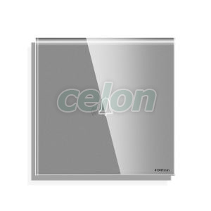 Luxion Panou Buton de Sonerie cu Touch Mini din Sticla Gri, Prize - Intrerupatoare, Luxion, Luxion