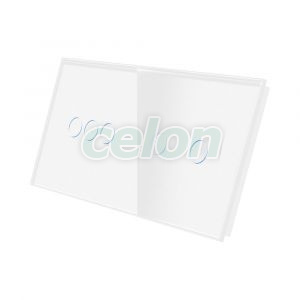 Luxion Panou Intrerupator Triplu + Dublu cu Touch din Sticla Alb, Prize - Intrerupatoare, Luxion, Luxion