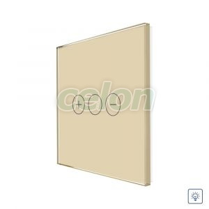 Luxion Panou Intrerupator Variator cu Touch din Sticla Auriu, Prize - Intrerupatoare, Luxion, Luxion