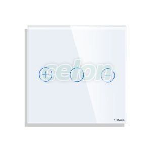 Luxion Panou Intrerupator Variator cu Touch Mini din Sticla Alb, Prize - Intrerupatoare, Luxion, Luxion