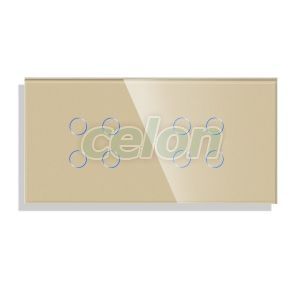 Panou Intrerupator Cvadruplu + Cvadruplu cu Touch din Sticla LUXION, Prize - Intrerupatoare, Luxion, Luxion