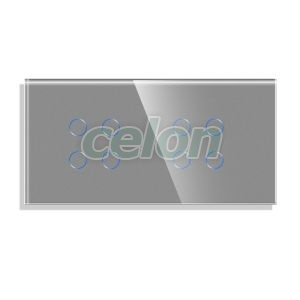 Panou Intrerupator Cvadruplu + Cvadruplu cu Touch din Sticla LUXION, Prize - Intrerupatoare, Luxion, Luxion