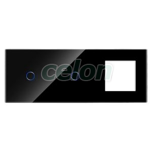 Panou Intrerupator Simplu + Simplu si Priza cu Touch din Sticla LUXION, Prize - Intrerupatoare, Luxion, Luxion