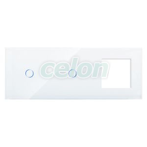 Panou Intrerupator Simplu + Simplu si Priza cu Touch din Sticla LUXION, Prize - Intrerupatoare, Luxion, Luxion