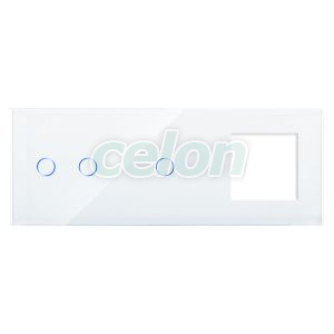 Panou Intrerupator Dublu + Simplu si Priza cu Touch din Sticla LUXION, Prize - Intrerupatoare, Luxion, Luxion