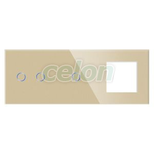 Panou Intrerupator Dublu + Simplu si Priza cu Touch din Sticla LUXION, Prize - Intrerupatoare, Luxion, Luxion