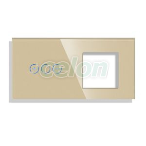 Panou Intrerupator Variator cu Touch si Priza Simpla Din Sticla LUXION, Prize - Intrerupatoare, Luxion, Luxion