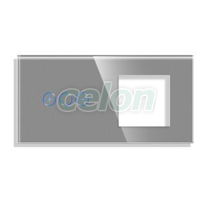 Panou Intrerupator Variator cu Touch si Priza Simpla Din Sticla LUXION, Prize - Intrerupatoare, Luxion, Luxion