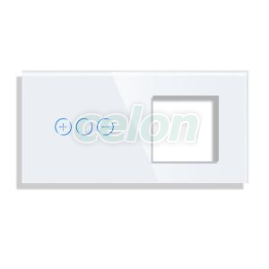 Panou Intrerupator Variator cu Touch si Priza Simpla Din Sticla LUXION, Prize - Intrerupatoare, Luxion, Luxion