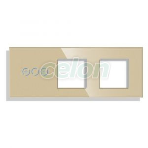 Panou Intrerupator Variator cu Touch si 2 Prize Simple Din Sticla LUXION, Prize - Intrerupatoare, Luxion, Luxion