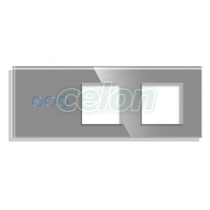 Panou Intrerupator Variator cu Touch si 2 Prize Simple Din Sticla LUXION, Prize - Intrerupatoare, Luxion, Luxion