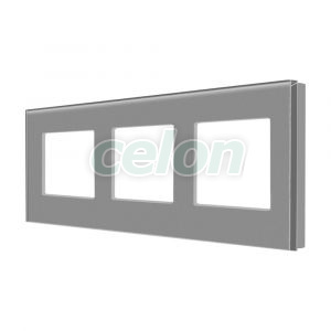 Luxion Rama Tripla Din Sticla Gri, Prize - Intrerupatoare, Luxion, Luxion