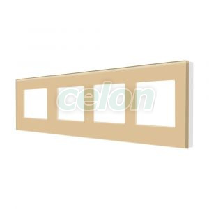Luxion Rama Cvardupla Din Sticla Auriu, Prize - Intrerupatoare, Luxion, Luxion