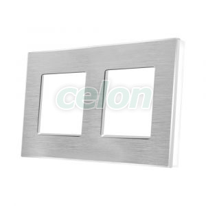 Rama Dubla din Aluminiu LUXION, Prize - Intrerupatoare, Luxion, Luxion