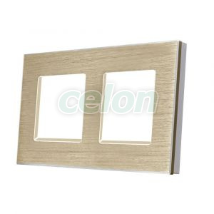 Rama Dubla din Aluminiu LUXION, Prize - Intrerupatoare, Luxion, Luxion