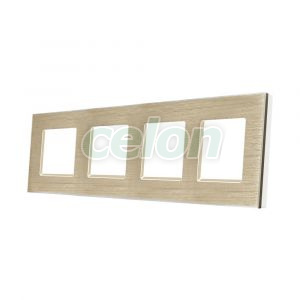 Rama Cvadrupla din Aluminiu LUXION, Prize - Intrerupatoare, Luxion, Luxion