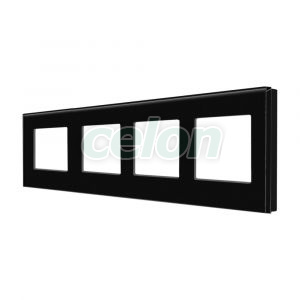 Luxion Rama Cvardupla Din Sticla Negru, Prize - Intrerupatoare, Luxion, Luxion