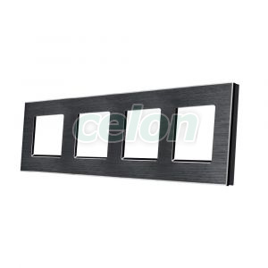 Rama Cvadrupla din Aluminiu LUXION, Prize - Intrerupatoare, Luxion, Luxion