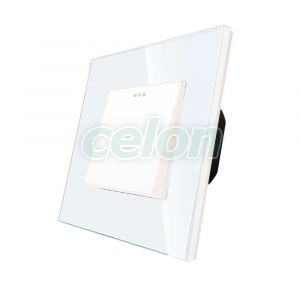 Luxion Intrerupator Simplu Mecanic cu Rama din Sticla (alb), Prize - Intrerupatoare, Luxion, Luxion