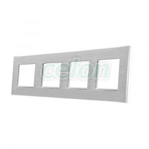 Rama Cvadrupla din Aluminiu LUXION, Prize - Intrerupatoare, Luxion, Luxion