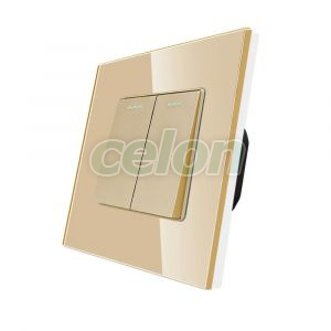 Intrerupator Dublu Mecanic LUXION cu Rama din Sticla, Prize - Intrerupatoare, Luxion, Luxion