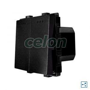 Luxion Intrerupator Dublu Cap Scara Mecanic Negru, Prize - Intrerupatoare, Luxion, Luxion