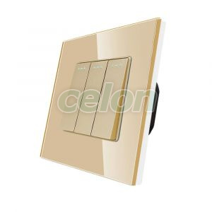 Intrerupator Triplu Mecanic LUXION cu Rama din Sticla, Prize - Intrerupatoare, Luxion, Luxion