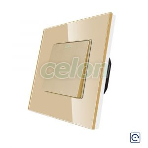 Intrerupator Simplu Mecanic cu Reset / Revenire LUXION cu Rama din Sticla, Prize - Intrerupatoare, Luxion, Luxion