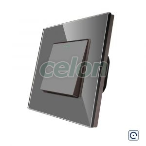 Intrerupator Simplu Mecanic cu Reset / Revenire LUXION cu Rama din Sticla, Prize - Intrerupatoare, Luxion, Luxion