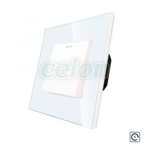 Intrerupator Simplu Mecanic cu Reset / Revenire LUXION cu Rama din Sticla, Prize - Intrerupatoare, Luxion, Luxion