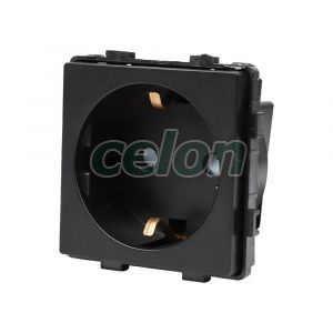 Luxion Priza Simpla Fara Rama Din Sticla Negru, Prize - Intrerupatoare, Luxion, Luxion