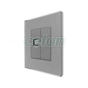 Priza Telefon + Blank cu Rama din Sticla LUXION, Prize - Intrerupatoare, Luxion, Luxion