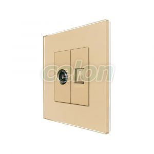 Priza TV + Internet cu Rama din Sticla LUXION, Prize - Intrerupatoare, Luxion, Luxion