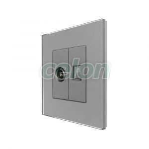 Priza TV + Internet cu Rama din Sticla LUXION, Prize - Intrerupatoare, Luxion, Luxion