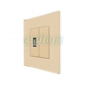 Priza USB + Blank cu Rama din Sticla LUXION, Prize - Intrerupatoare, Luxion, Luxion