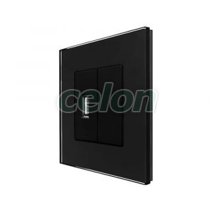 Priza USB + Blank cu Rama din Sticla LUXION, Prize - Intrerupatoare, Luxion, Luxion