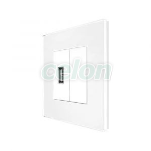 Priza USB + Blank cu Rama din Sticla LUXION, Prize - Intrerupatoare, Luxion, Luxion