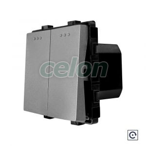 Modul Intrerupator Dublu Mecanic cu Reset / Revenire LUXION, Prize - Intrerupatoare, Luxion, Luxion