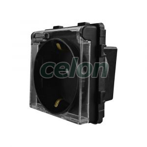 Luxion Priza Simpla cu Protectie Negru, Prize - Intrerupatoare, Luxion, Luxion