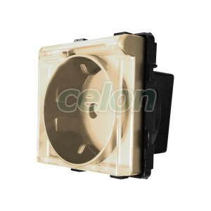 Luxion Priza Simpla cu Protectie Auriu, Prize - Intrerupatoare, Luxion, Luxion