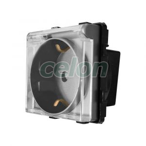 Luxion Priza Simpla cu Protectie Gri, Prize - Intrerupatoare, Luxion, Luxion