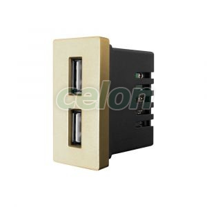 Luxion Priza USB 2.4A 5V Auriu, Prize - Intrerupatoare, Luxion, Luxion