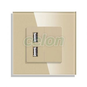 Priza USB cu Rama din Sticla LUXION, Prize - Intrerupatoare, Luxion, Luxion