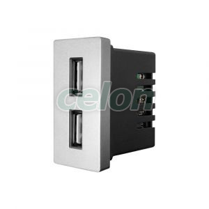 Luxion Priza USB 2.4A 5V Gri, Prize - Intrerupatoare, Luxion, Luxion