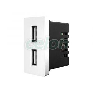 Luxion Priza USB 2.4A 5V Alb, Prize - Intrerupatoare, Luxion, Luxion