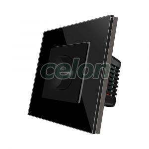 Luxion Intrerupator cu Variator Mecanic cu Rama din Sticla (negru), Prize - Intrerupatoare, Luxion, Luxion