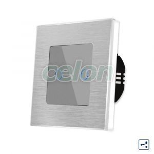 Intrerupator Dublu Cap Scara / Cruce cu Touch din Sticla si Rama de Aluminiu LUXION, Serie A, Prize - Intrerupatoare, Luxion, Luxion