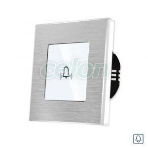 Buton Sonerie cu Touch, cu Revenire, din Sticla si Rama de Aluminiu LUXION, Prize - Intrerupatoare, Luxion, Luxion