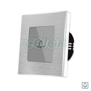 Buton Sonerie cu Touch, cu Revenire, din Sticla si Rama de Aluminiu LUXION, Prize - Intrerupatoare, Luxion, Luxion