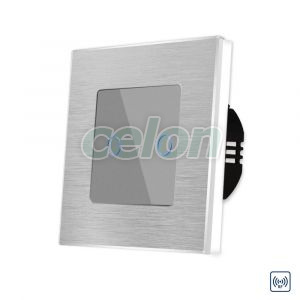 Intrerupator Dublu cu Touch din Sticla si Rama de Aluminiu LUXION, RF433, Prize - Intrerupatoare, Luxion, Luxion